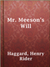Imagen de portada para Mr. Meeson's Will
